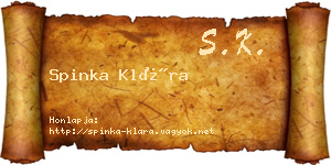 Spinka Klára névjegykártya